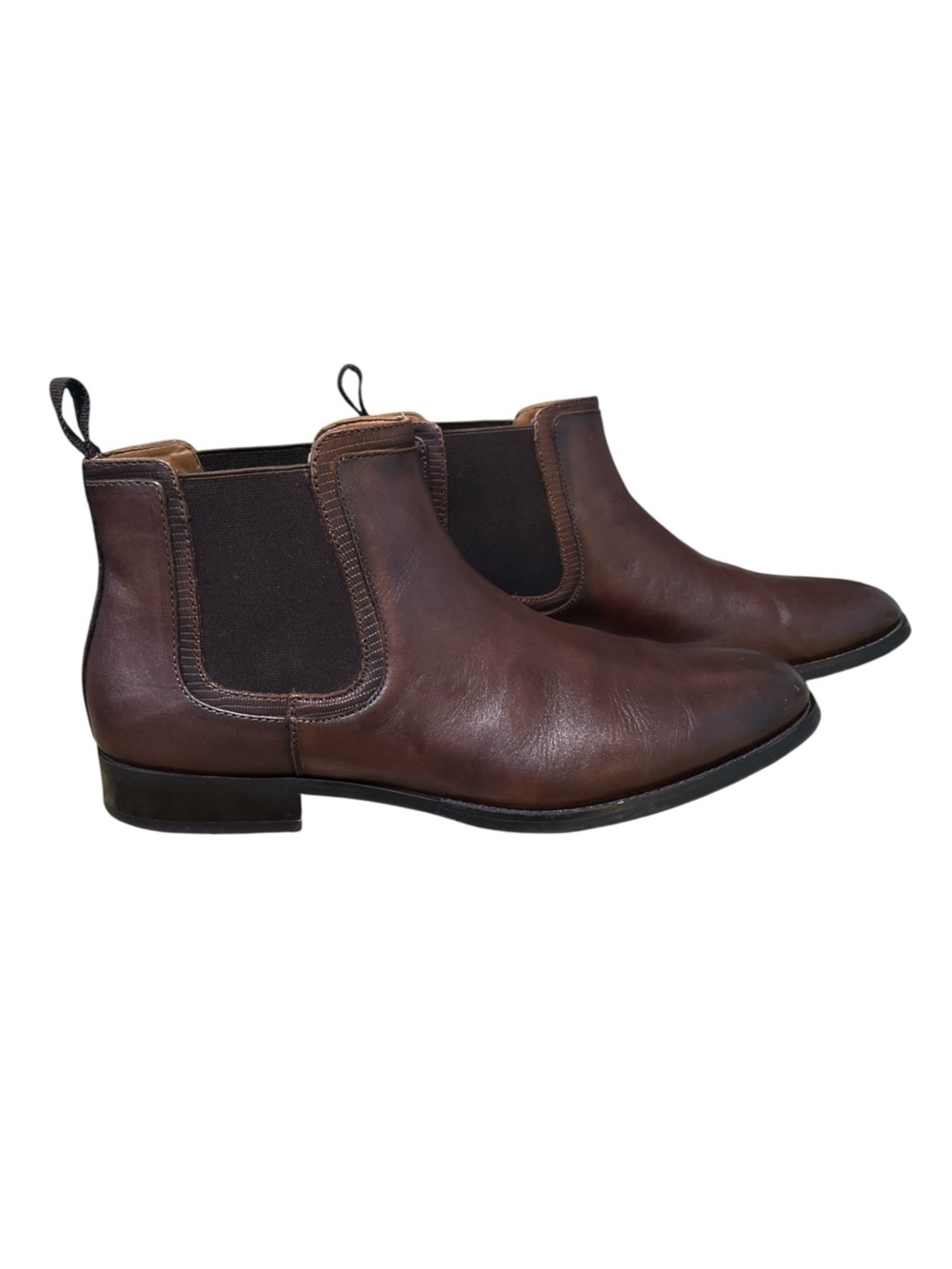Steve Madden Men's Agaze Chelsea Boots Dark Brown Leather Size 11 Slip On Ankle